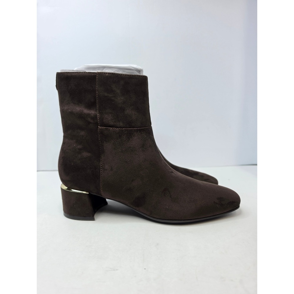 Calvin Klein Parry 3 Block Heel Bootie Brown Size 7.5 Women Timeless Classic